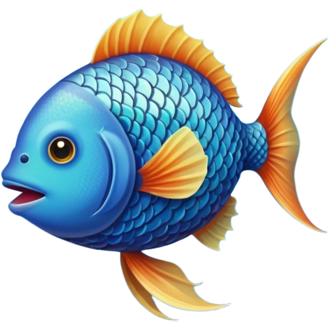 A fish holding a plant with its mouth emoji