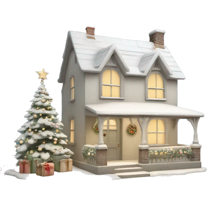 Shabby chic style English Christmas cottage emoji