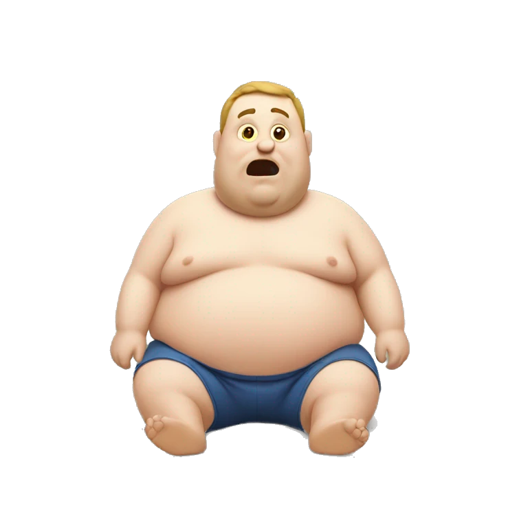 Fat man eating emoji