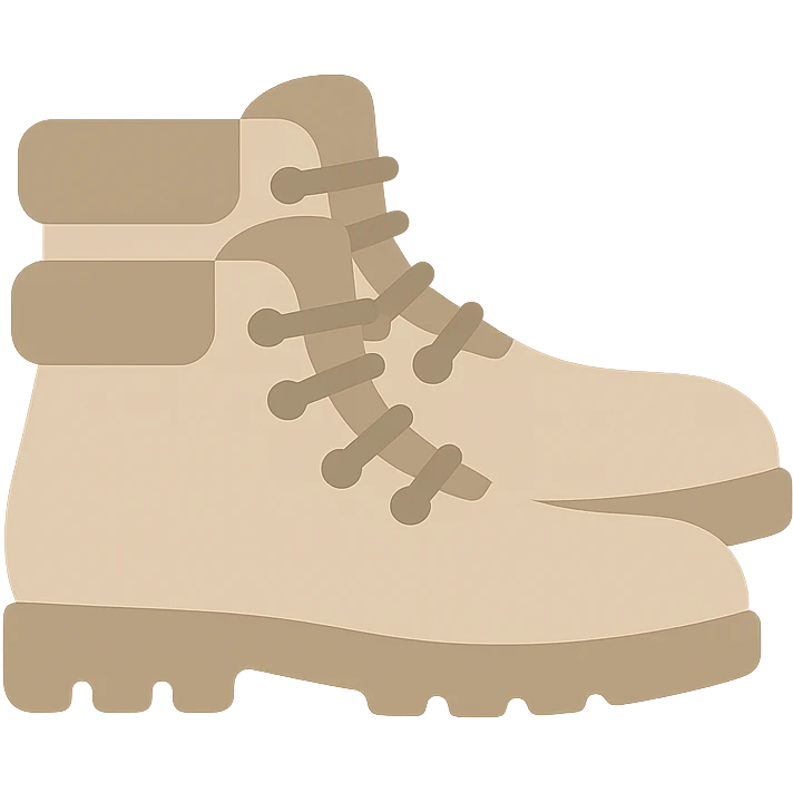 beige hiking boots emoji