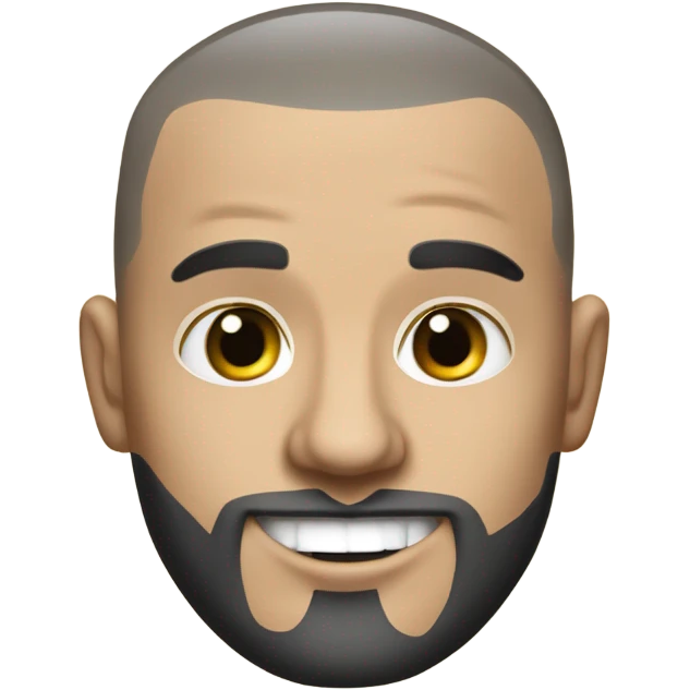 Caucasian barber with scissor face tattoo with a razor sharp hairline with a bald fade emoji