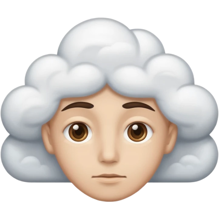 simple face with cloudy eyes, neutral expression emoji