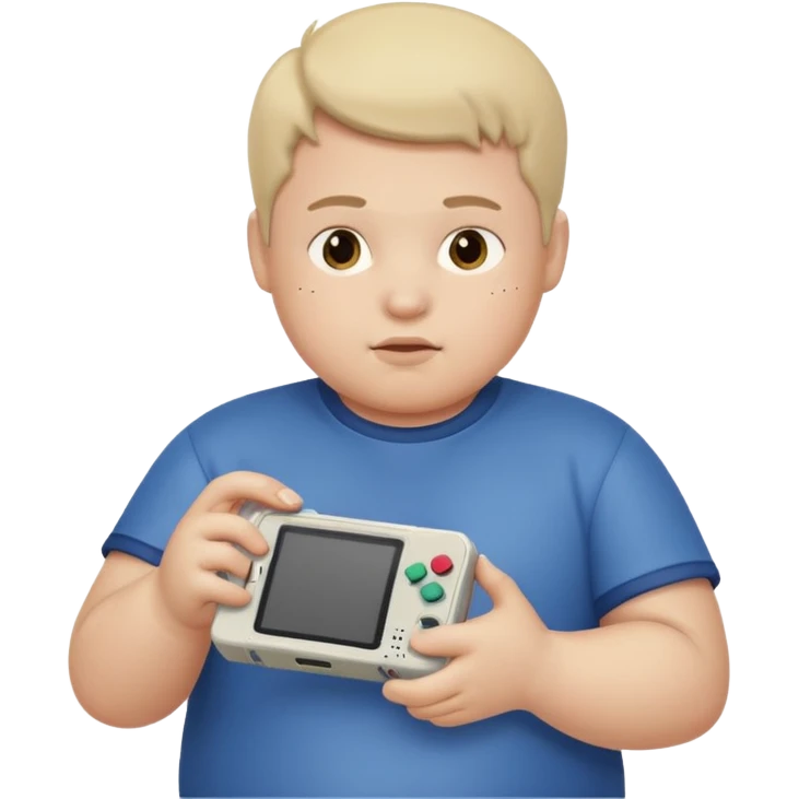 fat boy playing game boy emoji