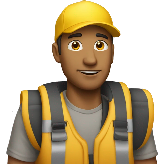 Man with neard and yellow cap emoji