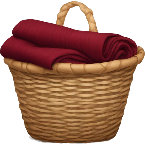 Basket of burgundy blankets emoji