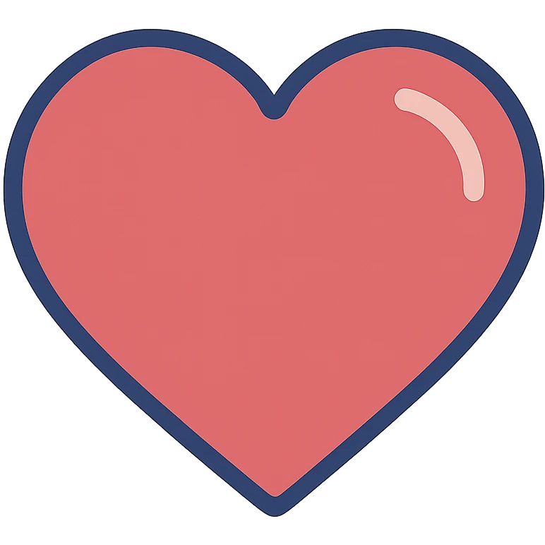 red heart with subtle shine, clean and modern illustration style emoji