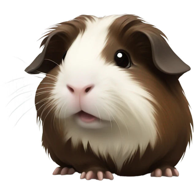 Long haired all dark brown guinea pig baby emoji