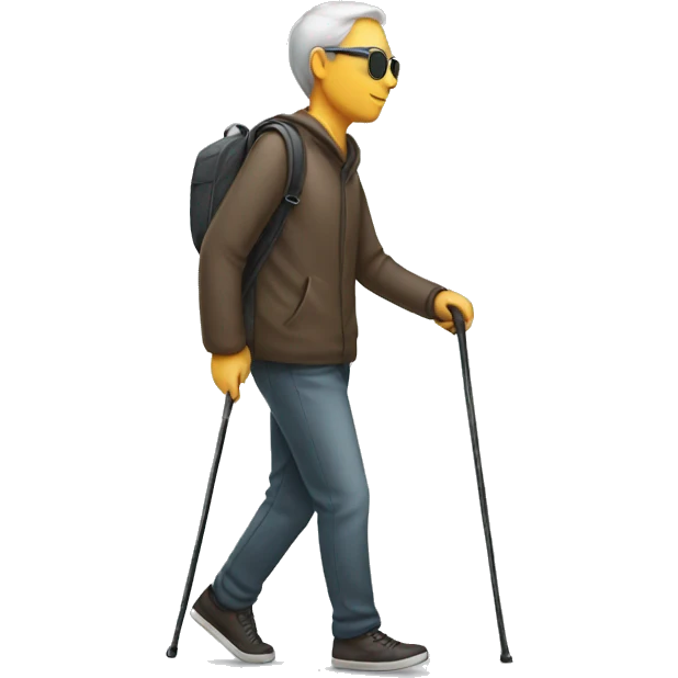 blind person walking with cane emoji