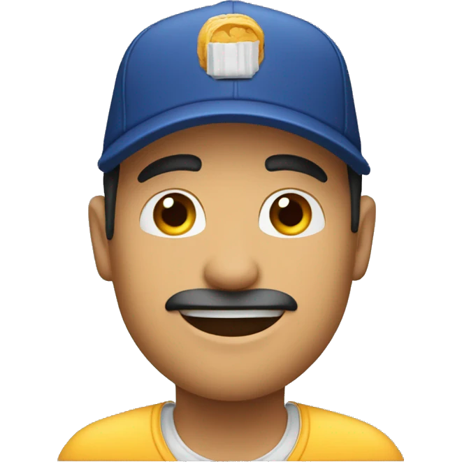 Hombre con gorra predicando emoji
