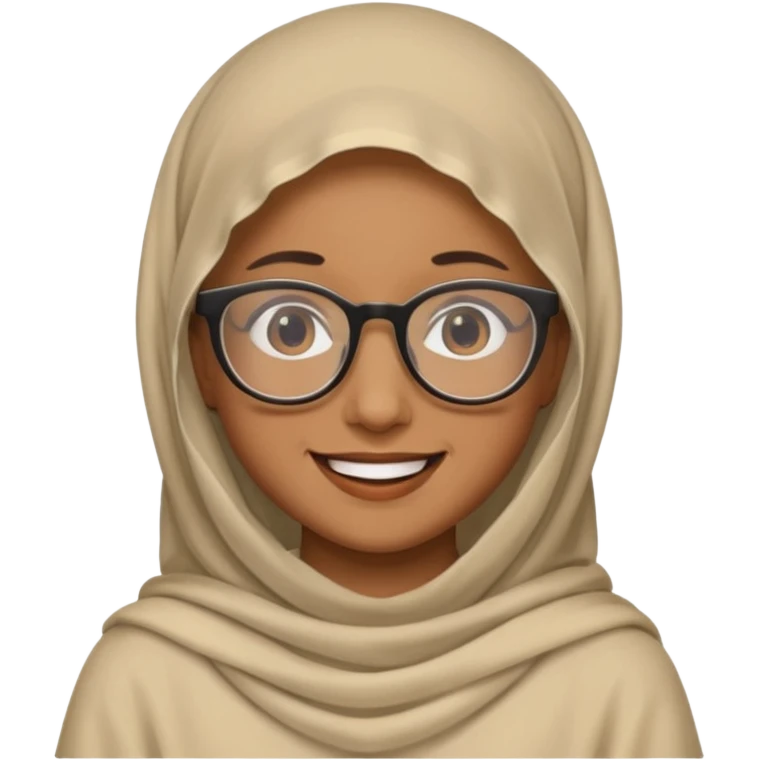 A veiled emoji wearing glasses emoji