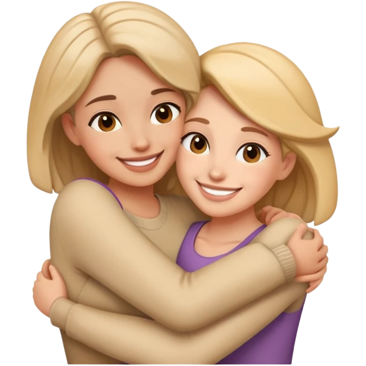 women hug women emoji