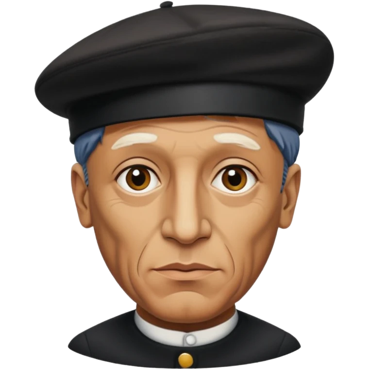 Pablo Picasso wear black berret hat emoji