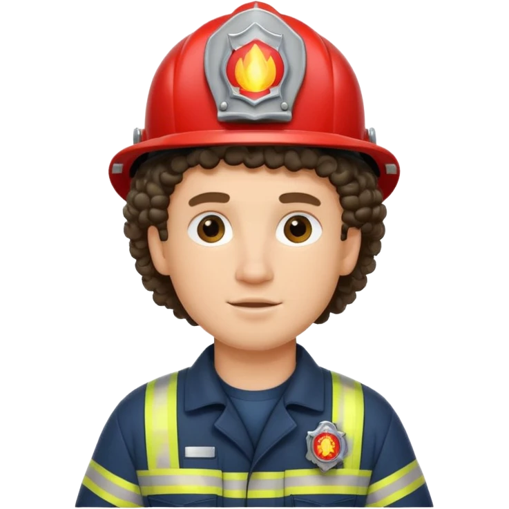 fireman with curly hair  emoji