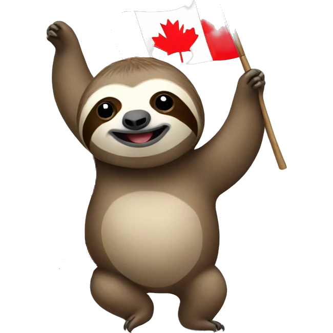 sloth with canadian flag emoji