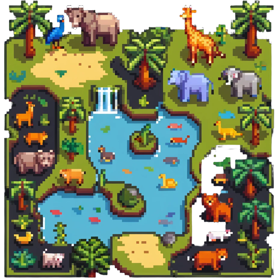 zoo map with animal habitats emoji
