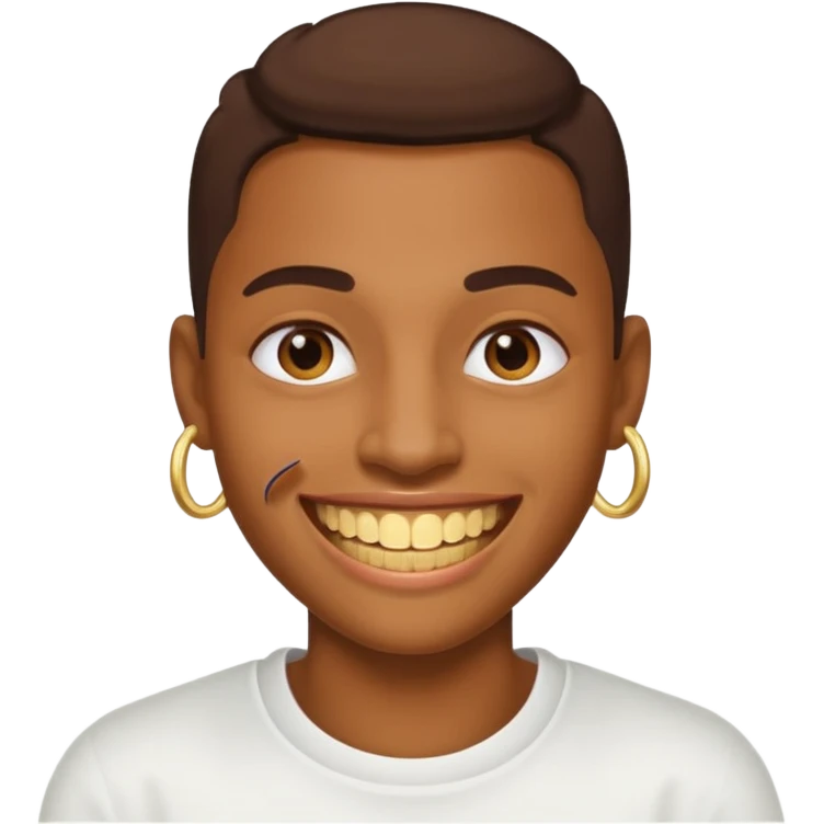 An emoji checking it's grillz lyk a rapper  emoji