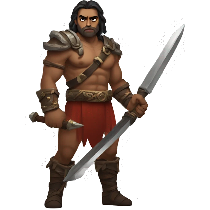 diablo 4 male barbarian using two handed sword emoji