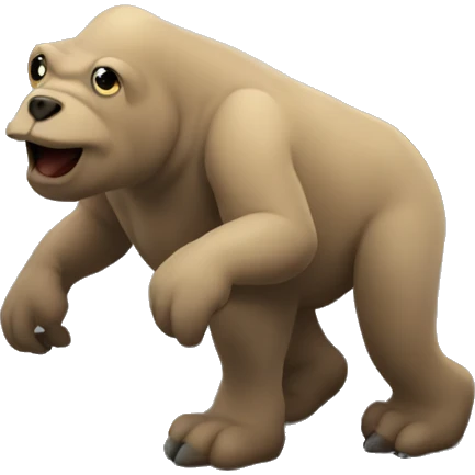 A large creature crossing the street emoji