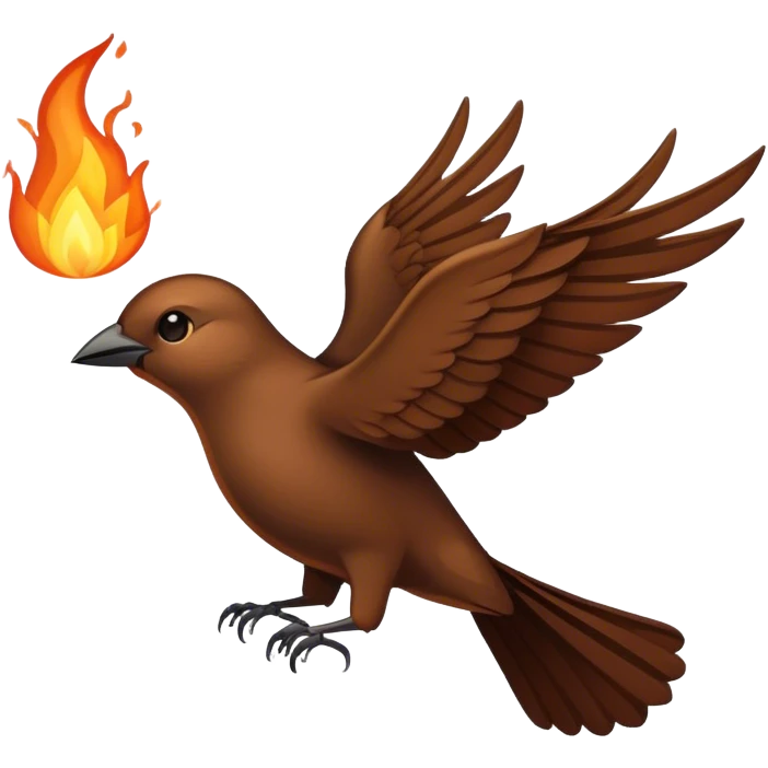 A flying nightingale on fire emoji