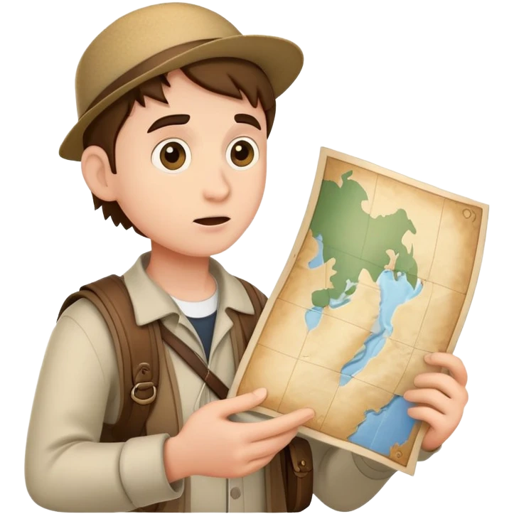 confused wanderer with map emoji