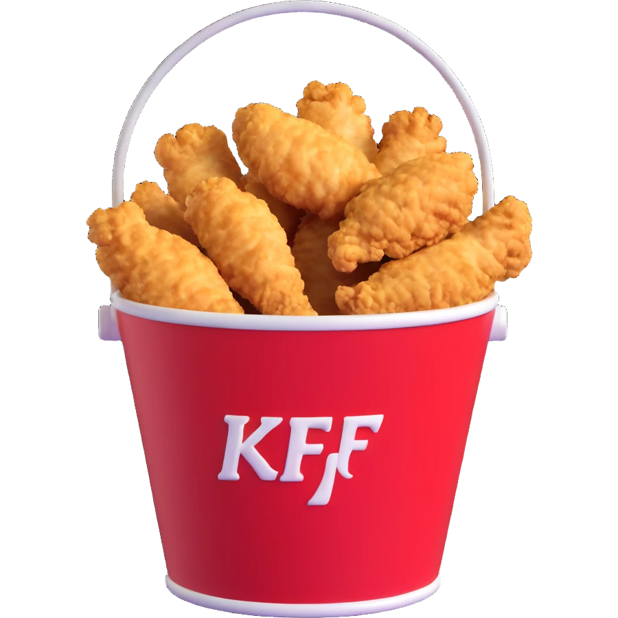KFC bucket of fried chicken with extra crispy texture emoji