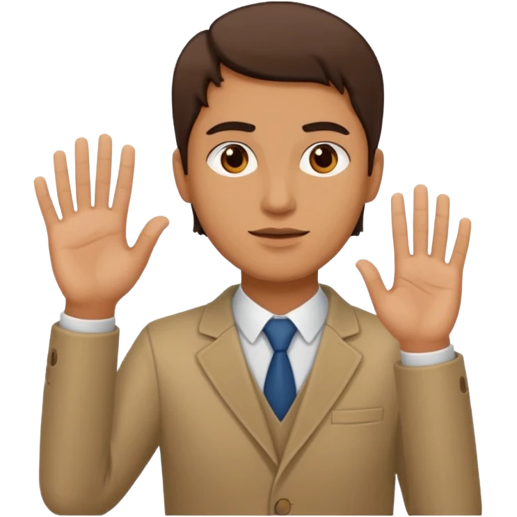 Man behind a bent over woman with his hand up emoji