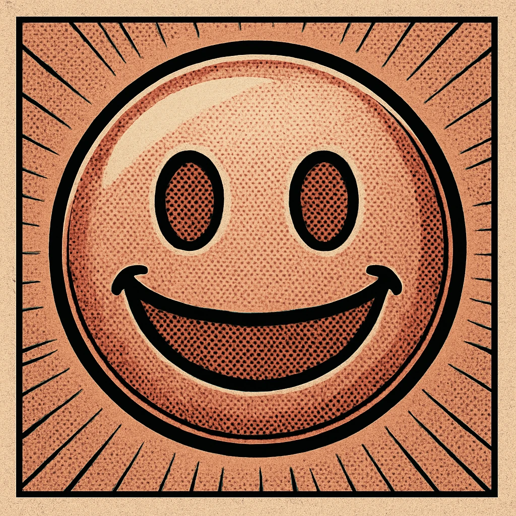 rose gold emoji, old school comic book style, halftone texture emoji