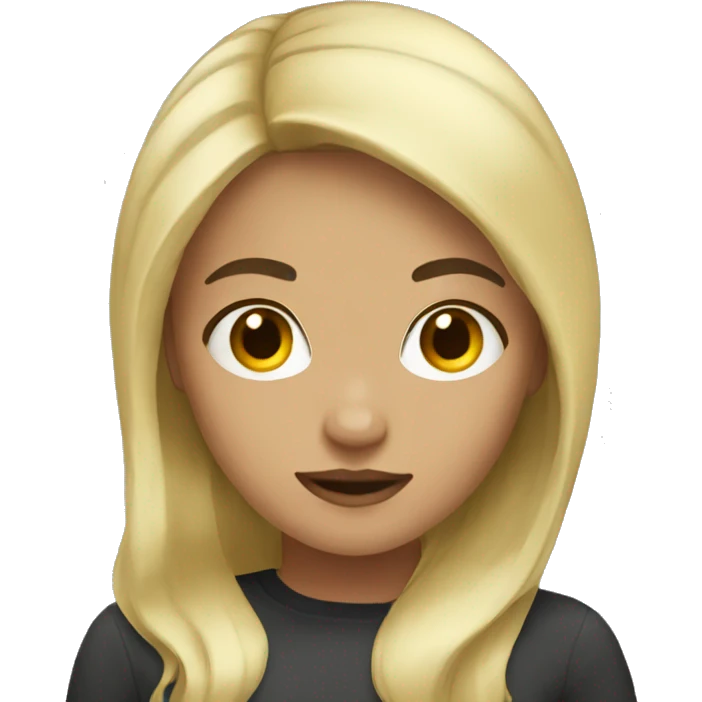 Girl with dark hair and blonde  emoji