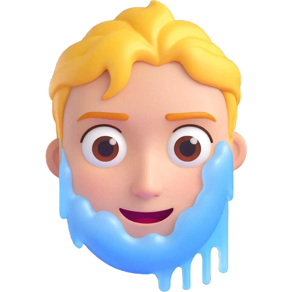 character with half face frozen and other half sweating, blending cold and hot emoji styles emoji
