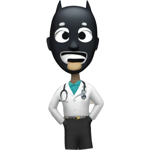 The batman symbol with a doctor's office in the background emoji