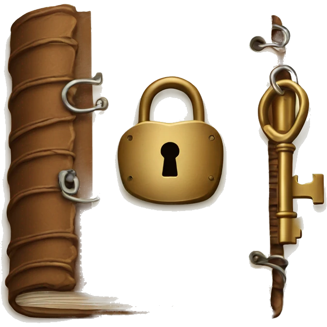 vintage diary with lock and key emoji
