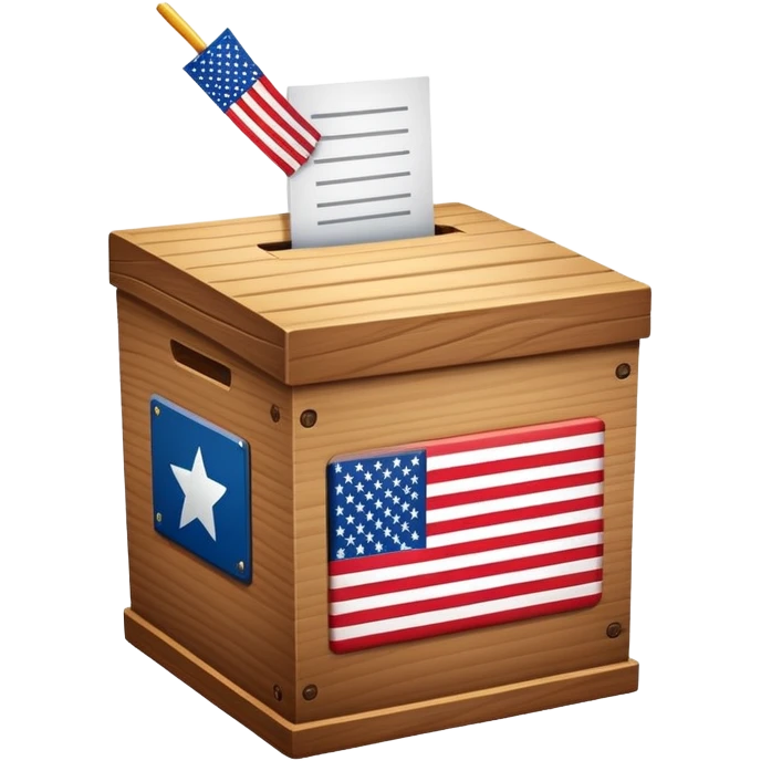 voting ballot box with American flag emoji