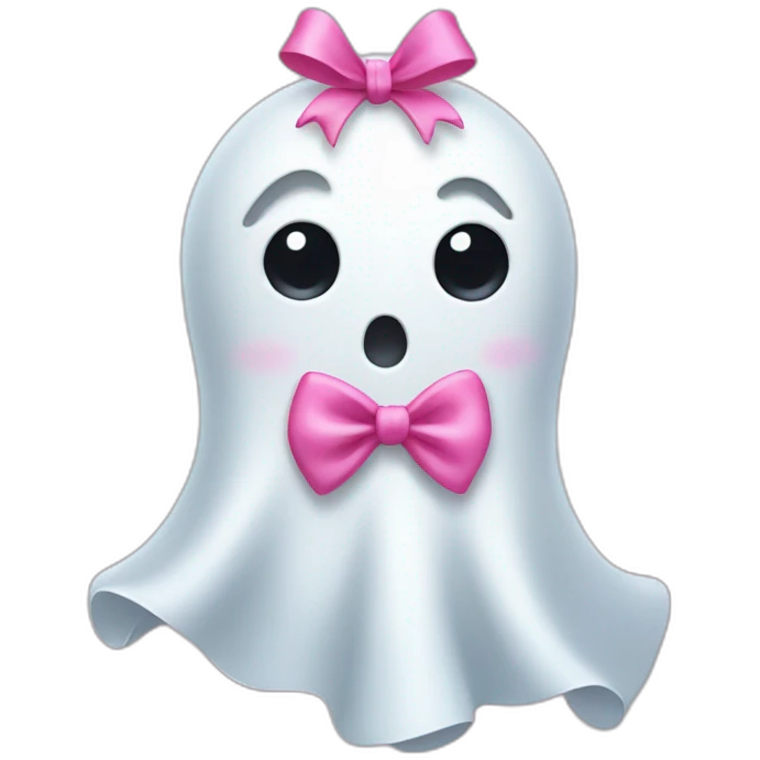 Ghost with a pink bow emoji