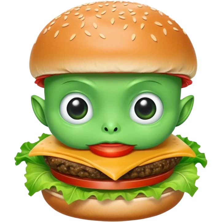 alien eating a burger emoji