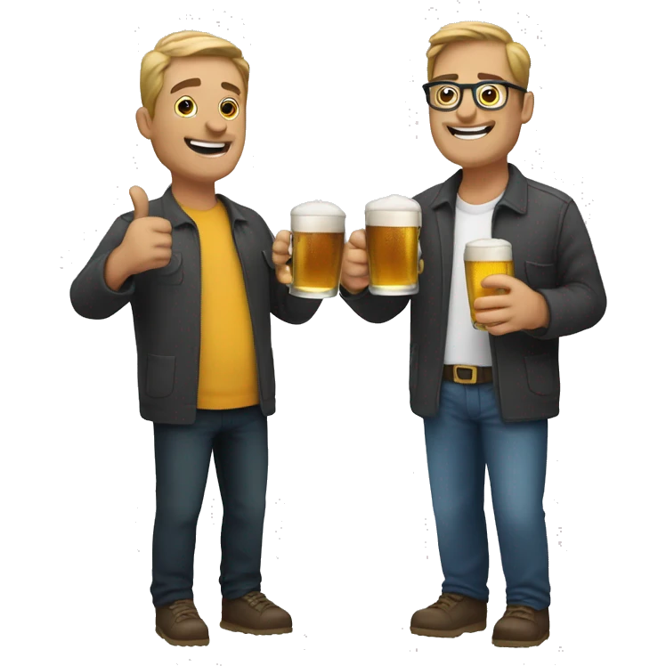 two people clinking glasses of beer emoji