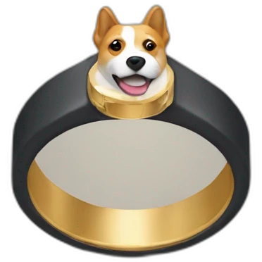 Ring with a dog above  emoji