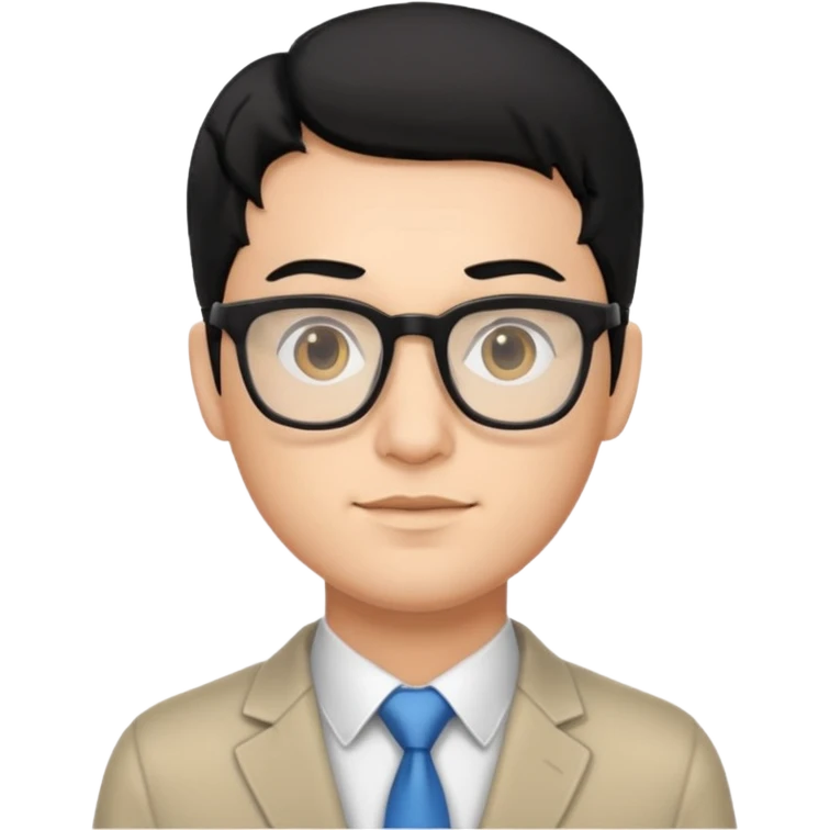 a handsome IT professional with balck hair and glasses emoji