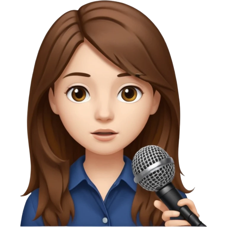 Singer Young woman – long hair, around 20s, holding microphone close emoji