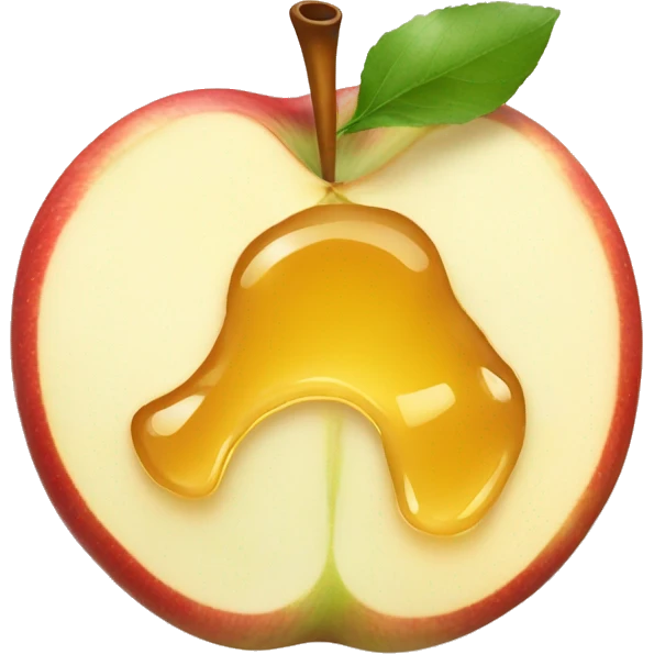 apple slice dipped in honey new years emoji