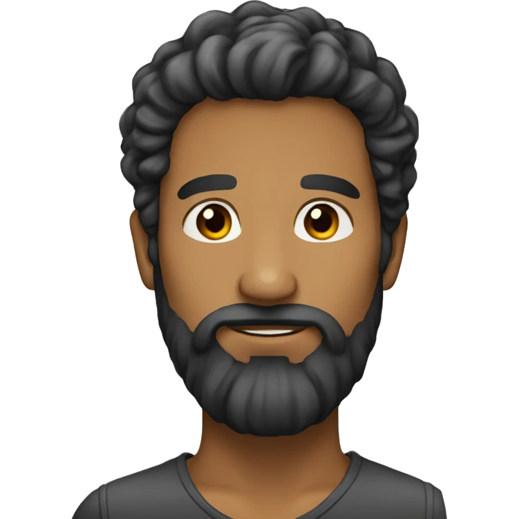 male portrait with beard aggiungi capelli emoji