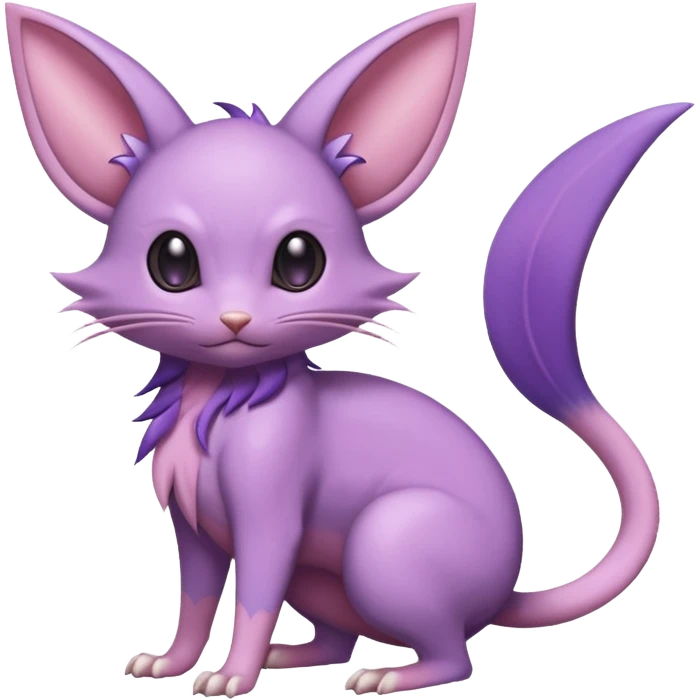 Rattata-Skitty-Espeon-Purrloin-Fakemon-hybrid-creature (full body) emoji