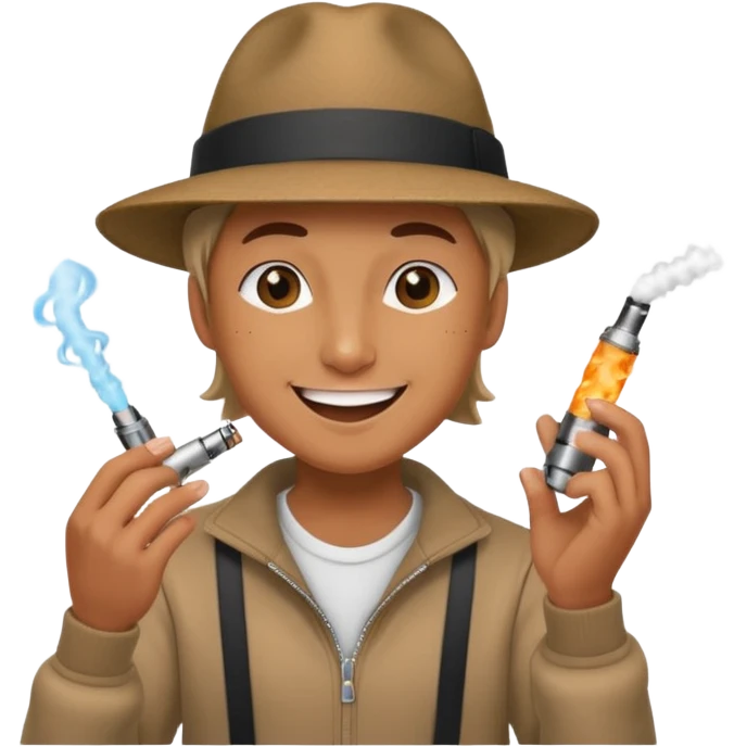 Vape dancing like a kid and happy emoji