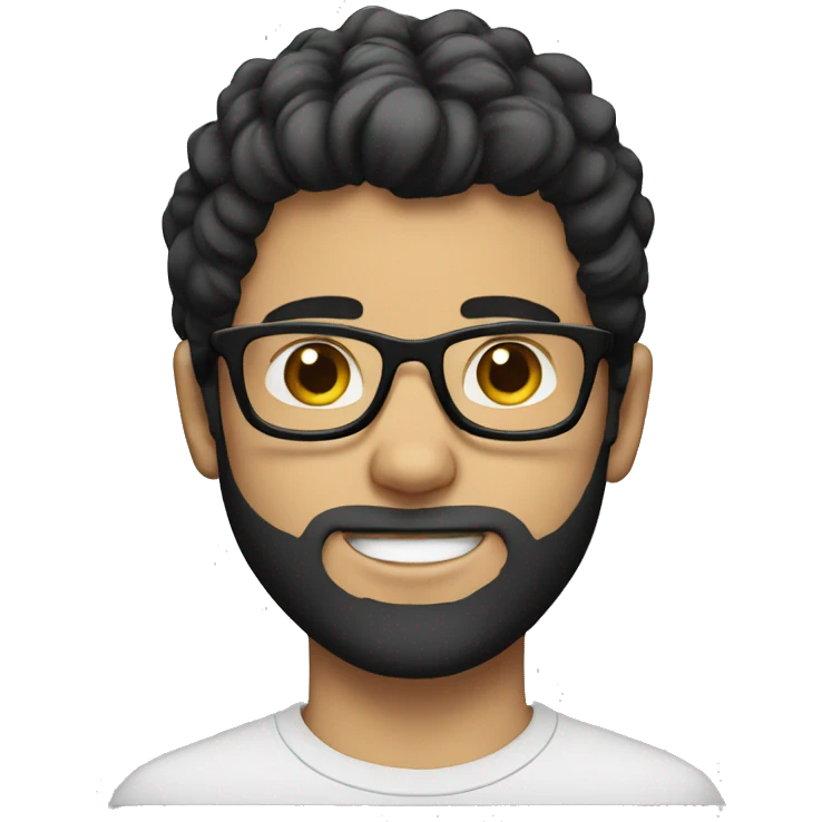 young white guy with dark hear in glasses emoji