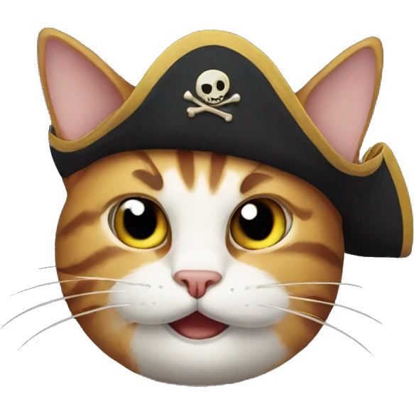 Pirate cat winking emoji