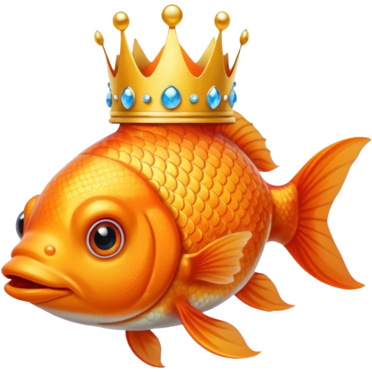 goldfish wearing a crown emoji