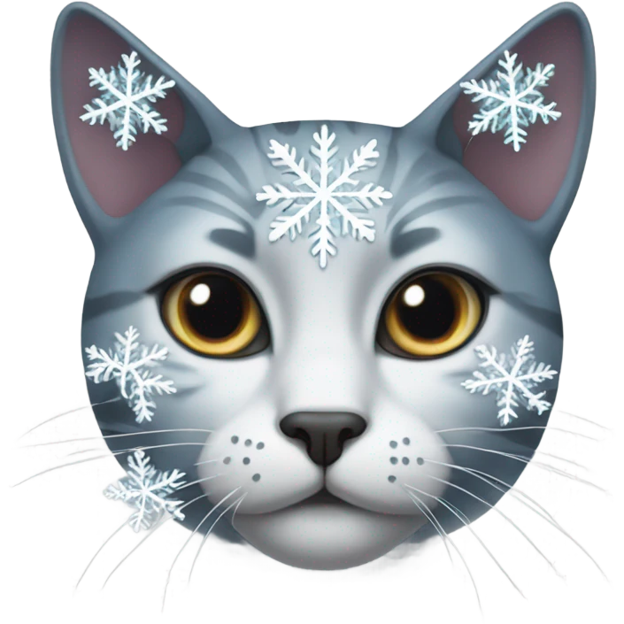 Cat with snowflake eyes emoji