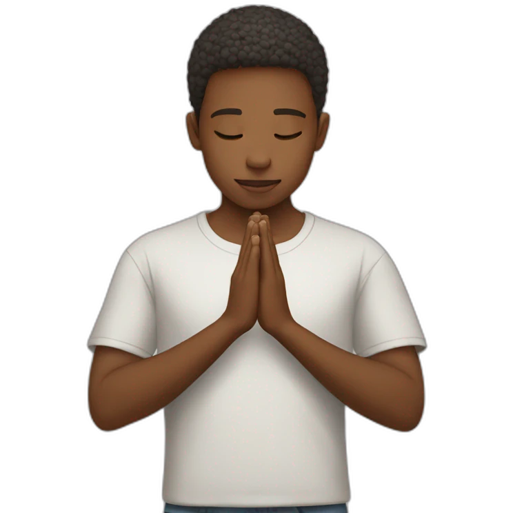 a teen praying emoji