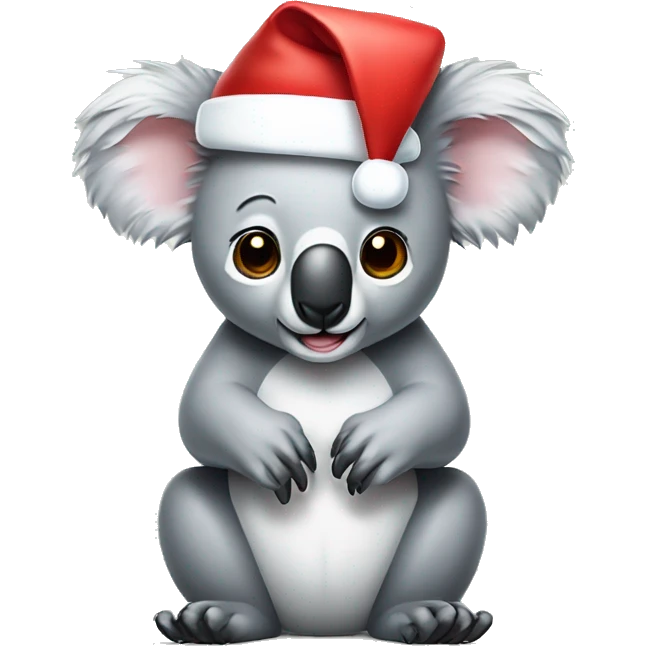 A koala wearing a Santa hat emoji
