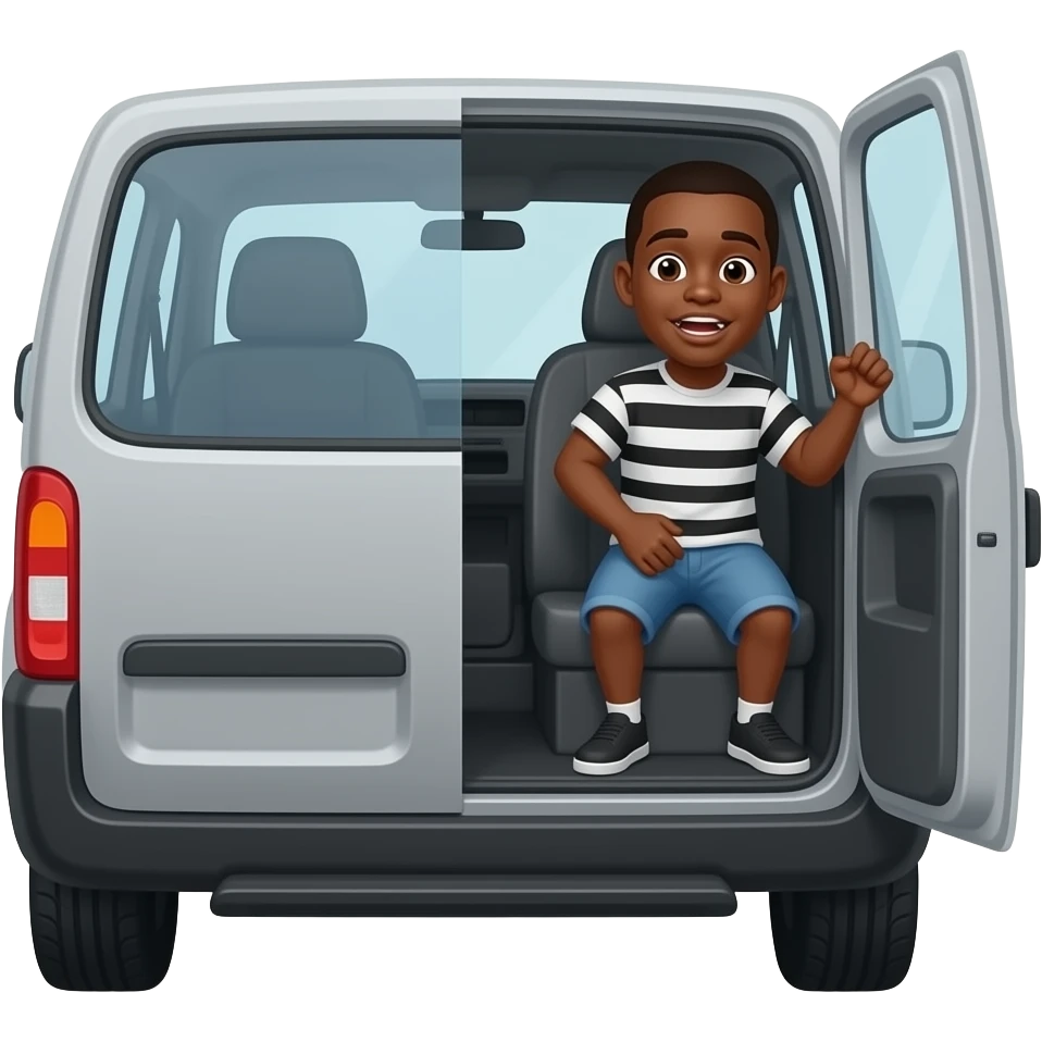 A black man trying to hostage a a kid in a van emoji