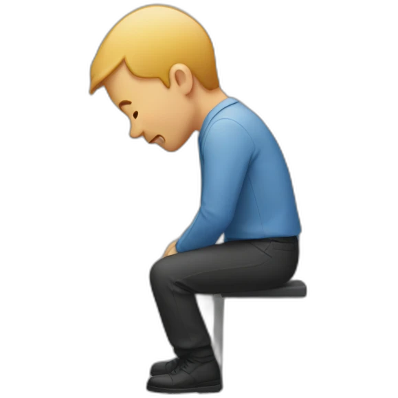 man bent over with person behind him emoji
